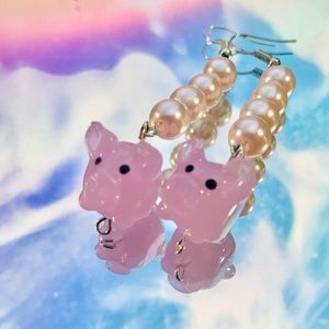 Glass piggies earrings